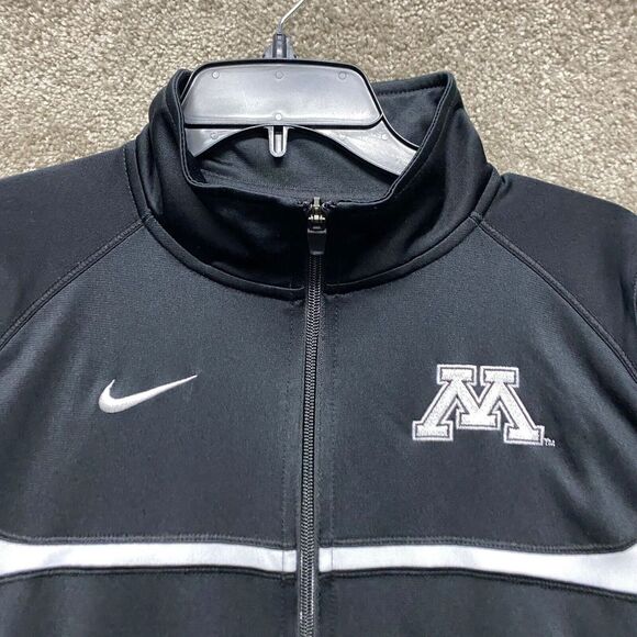 Minnesota Golden Gophers Jacket Adult Small Black Track Full Zip Nike Mens - Picture 2 of 12